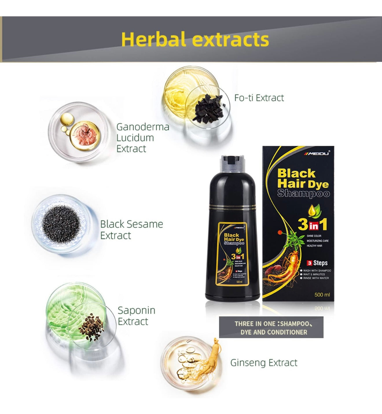 Shampoo Hair Dye Pinta Canas 500ml